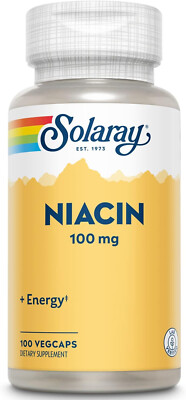 SOLARAY VITAMIN B3 NIACIN CAPSULES PILLS 100 VEG CAPS 100MG NICOTINIC ACID