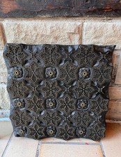 Antike Messing Textil Stempel Platte Alt Dekorativ Top Zustand Original Alt