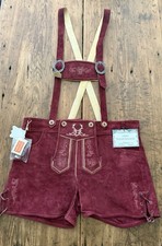 NWT Bavaria Trachten LEDERHOSEN Women s Burgundy US 14 Octoberfest Germany