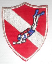 vintage DIVER DOWN logo jacket uniform shirt embroidered patch 4" High x 3" Wide
