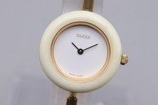  Near MINT Gucci 11/12.2L Change Bezel White Gold Women's Quartz Watch