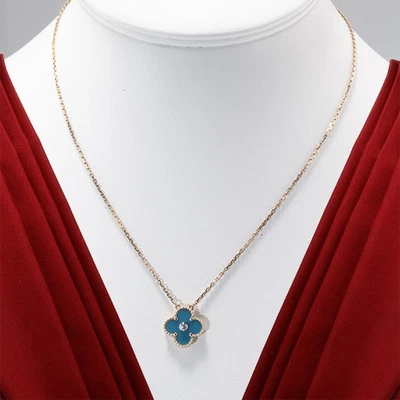 Van Cleef & Arpels Collier Vintage Alhambra Gelbgold 750 Keramik Holiday Edition - Bild 1 von 4