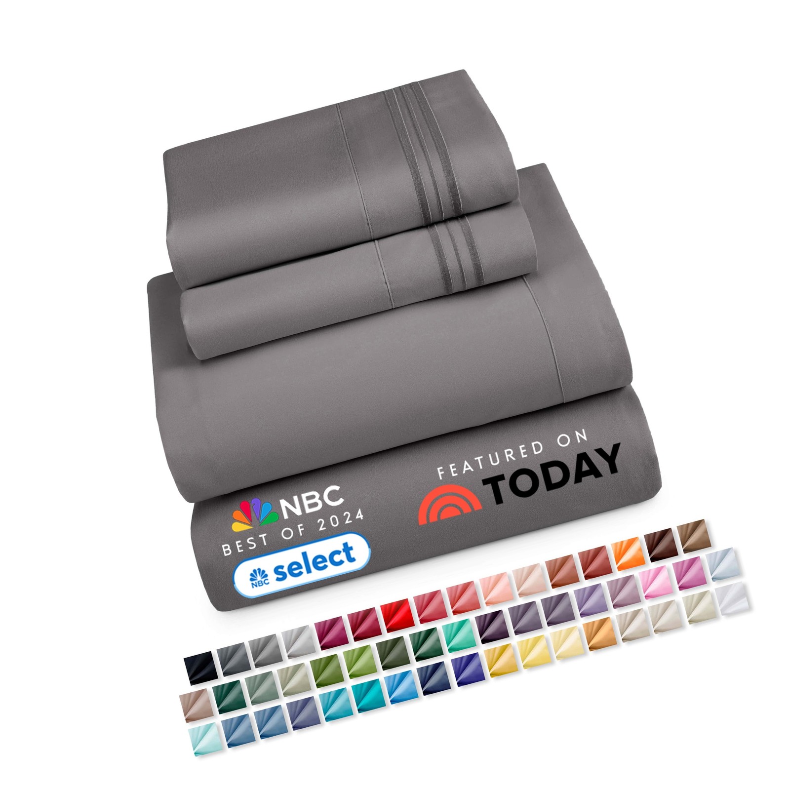 Nestl Deep Pocket Full Size Sheets Set, 1800 Series Bed Sheets Full 4 Piece, ...