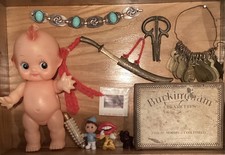 oddities and curiosities vintage desk  drawer  shelf with collection 1800s-80s