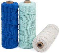 Makramee Garn 3Mm Set, 150M Makramee-Schnur, Farbig Baumwollseil, Baumwollgarn 3