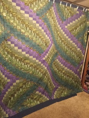 THE KRAKEN  USA Bargello Quilt Top  93'' by  94''  w/2,208 Pieces Patchwork Blocks