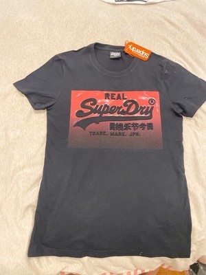 Superdry T-Shirt Hemd klassische Orange Schwarz Gr. M NEU mit OVP