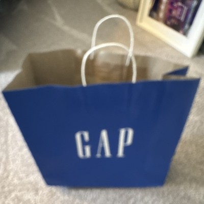 GAP Paper Gift Bag Blue Solid Pattern with Handles for All Occasions