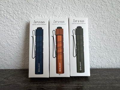 Set of 3 - Olight i3T 2 EOS Slim Flashlight - Blue Orange Green - ALL NEW IN BOX
