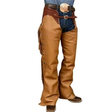 Men's Leather Rodeo Chaps Western Style Cowboy Gear Bull Riding Chaps RDCP502