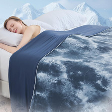 Queen Size Cooling Comforter Lightweight Breathable Summer Blanket Grey