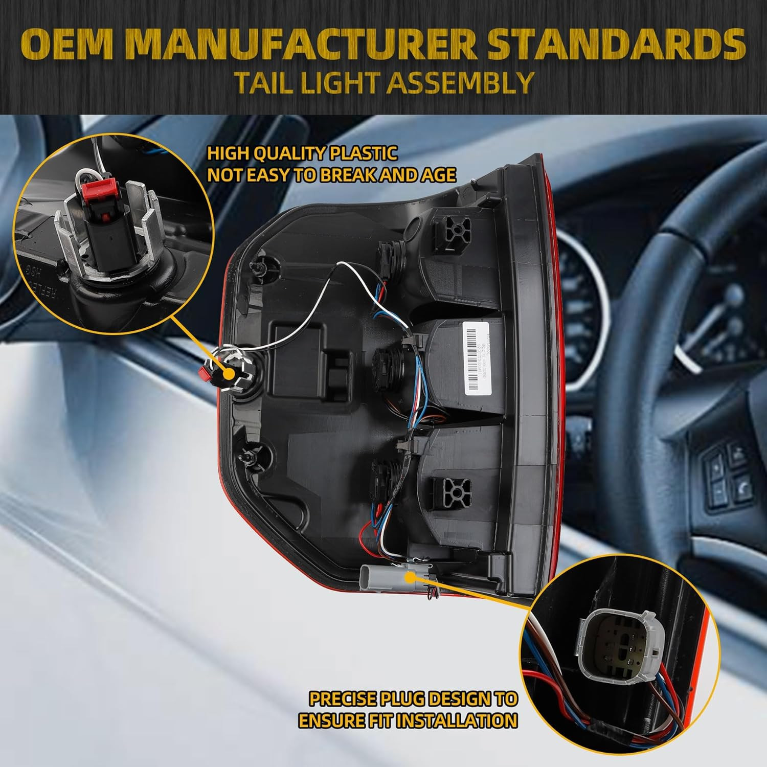 Tail Light Assembly LED Compatible with 2022 2023 2024 Ford Maverick Lariat Tail