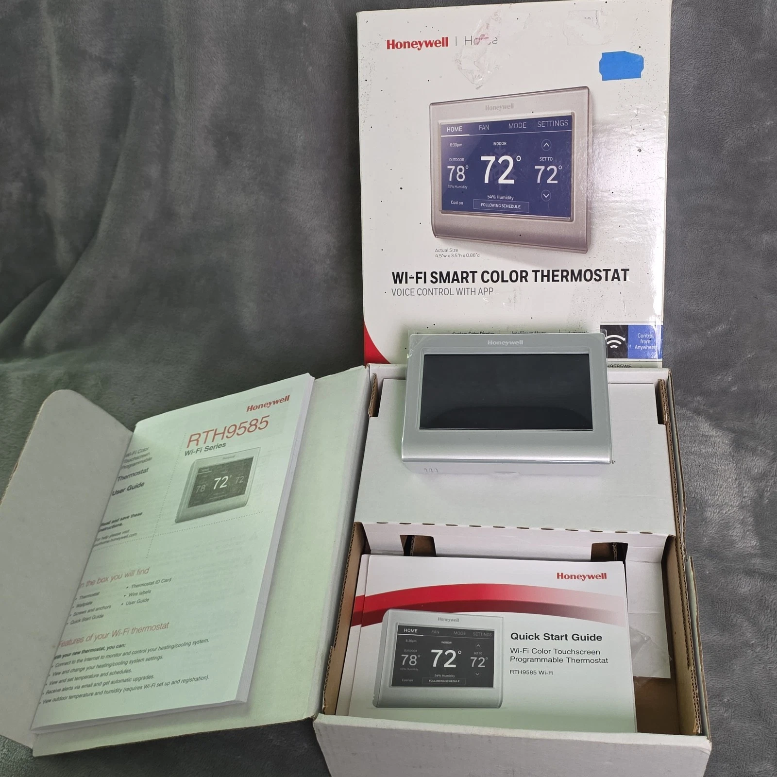 Honeywell Wi-Fi Color Thermostat Voice Control W/App RTH9585WF1004 New Open Box