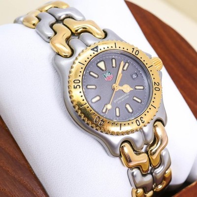 Tag Heuer S95.215 Women's Gold Silver Quartz Date 200M Watch Gray