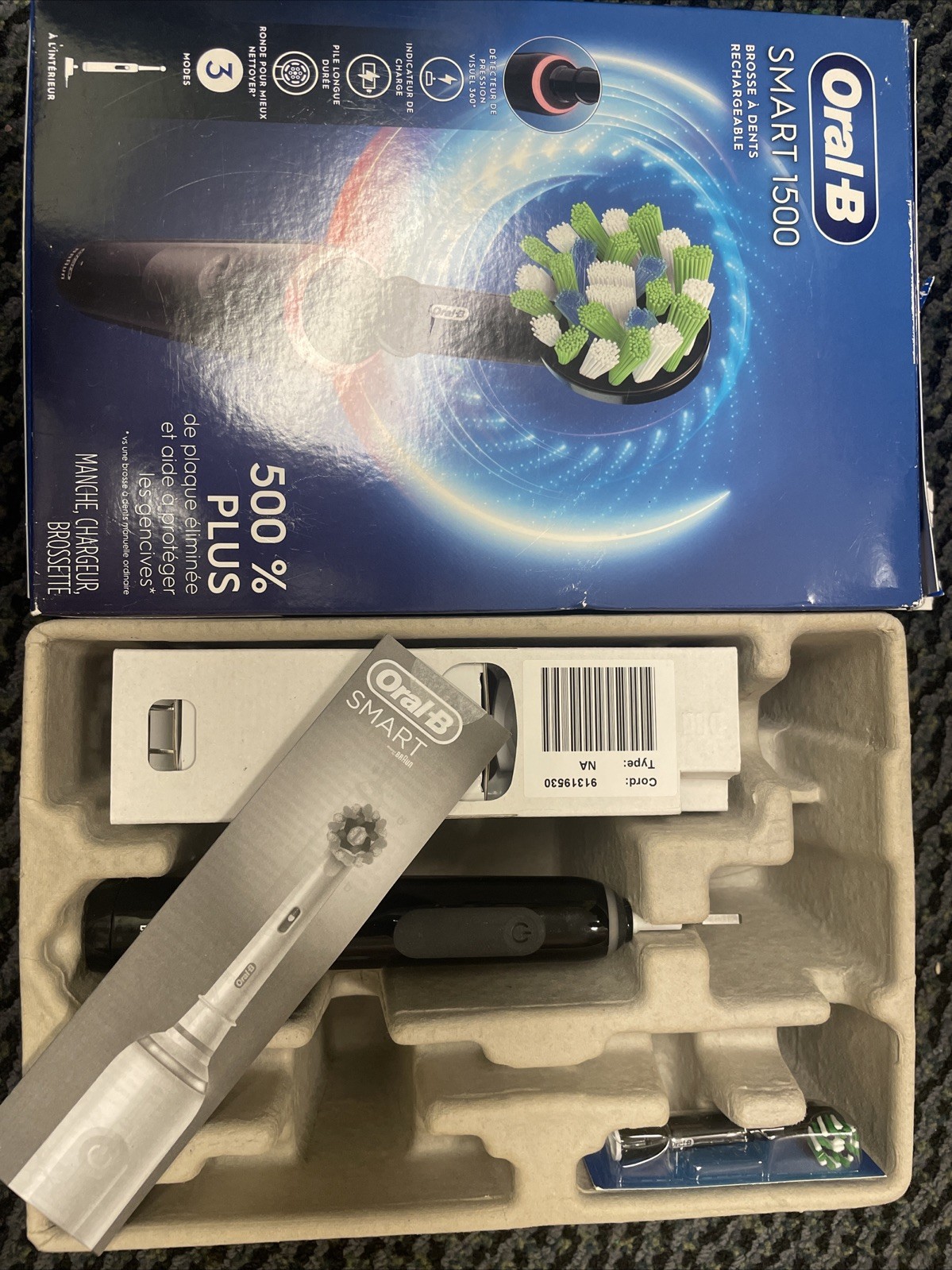 New Oral B Smart 1500 Electric Toothbrush - Black