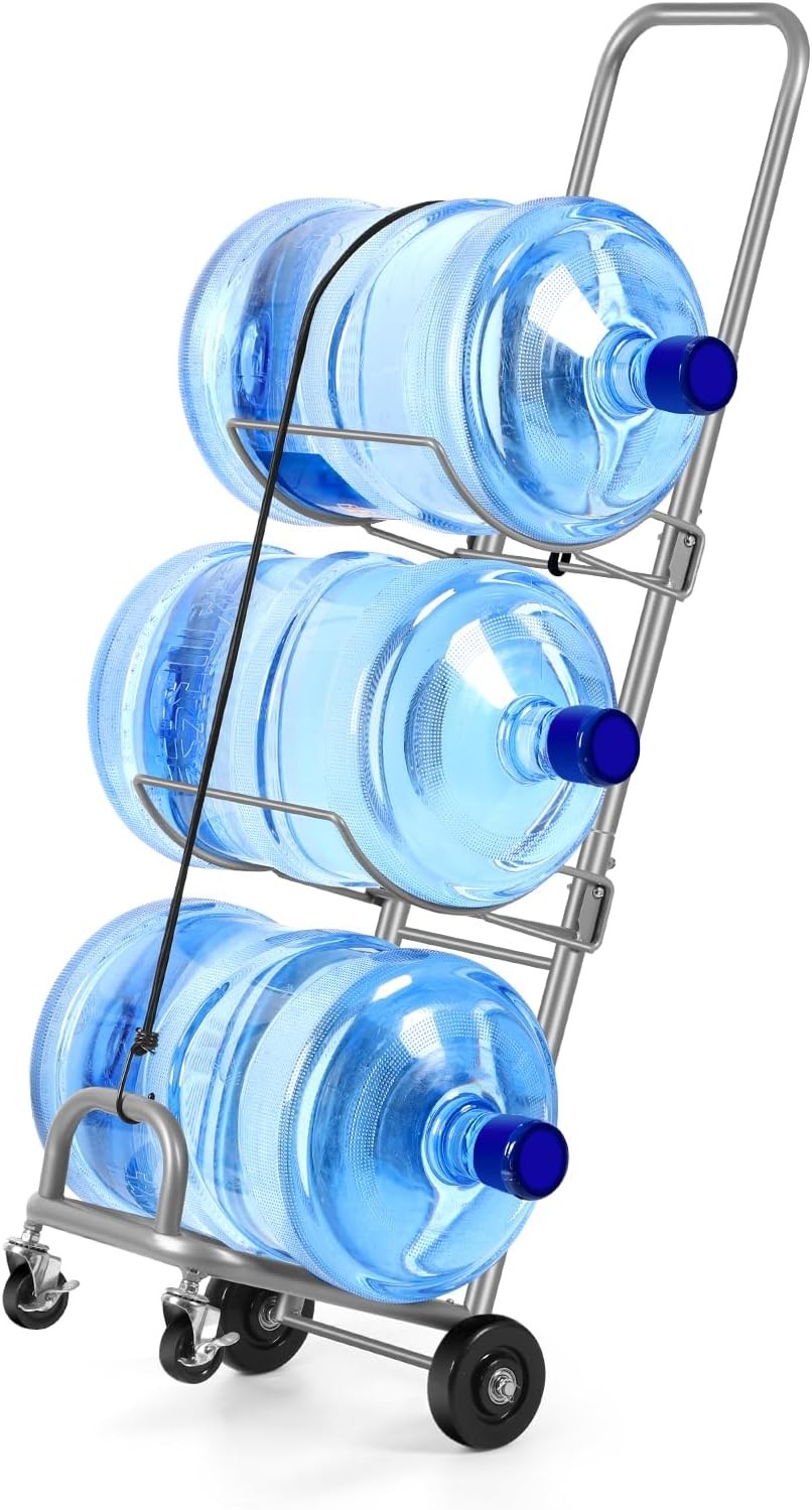 5 Gallon Water Jug Holder w/Wheels Heavy Duty 3-Tier Water B