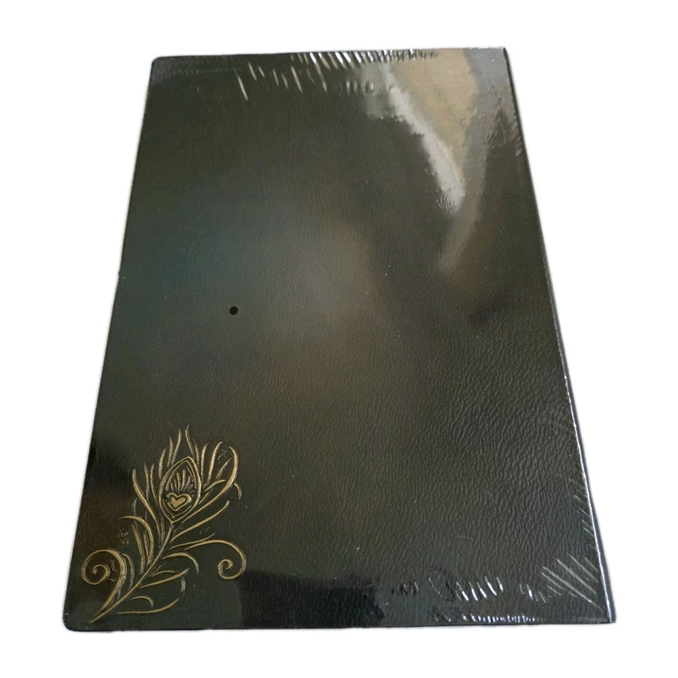 Notebook Diary Peacock Journal Embossed Cover Faux Leather Dark Brown Gold Blank - Image 2 of 4
