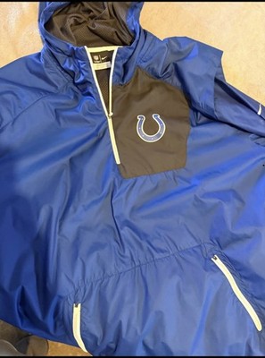 Indianapolis Colts Nike Jacket 3XL 1/4 Zip Windbreaker Hooded Pullover On Field