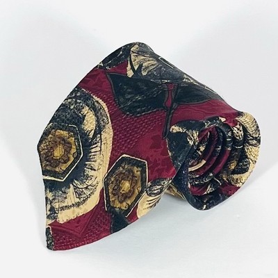 Robert Talbott BOC 100% Silk Neck Tie Burgundy/Copper/Purple Floral 3.75 