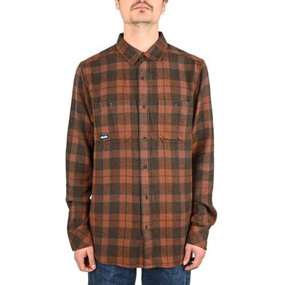 Kavu Big Joe Langarmhemd Mahagoni Brown - Hemd Herren Regular Baumwolle
