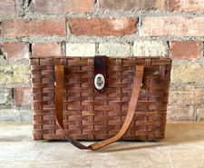VTG 50s 60s Simon Straw Bags Wicker Handbag Travel Case