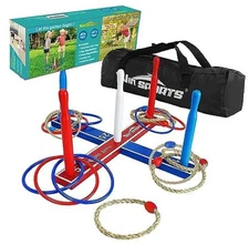 Premium Wooden Ring Toss Game Set -  Throwing Game Indoor Outdoor Games for 