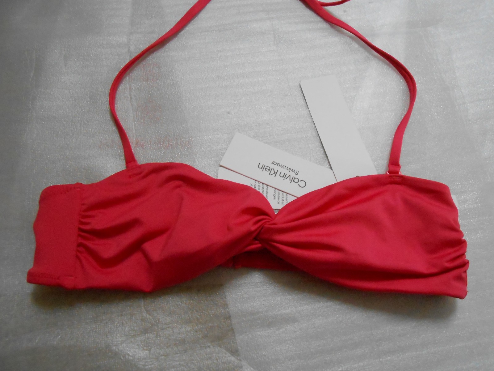 New Calvin Klein pink flash bandeau  Bikini Top Size M RRP £42 image 4