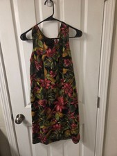 Vintage Kathie Lee Collection Black Floral Midi Modest Casual Dress Sz 8 #S145