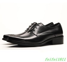 Men's Leather Pointed Toe Lace Up Shoes Business Formal Wedding Outdoor Oxfords