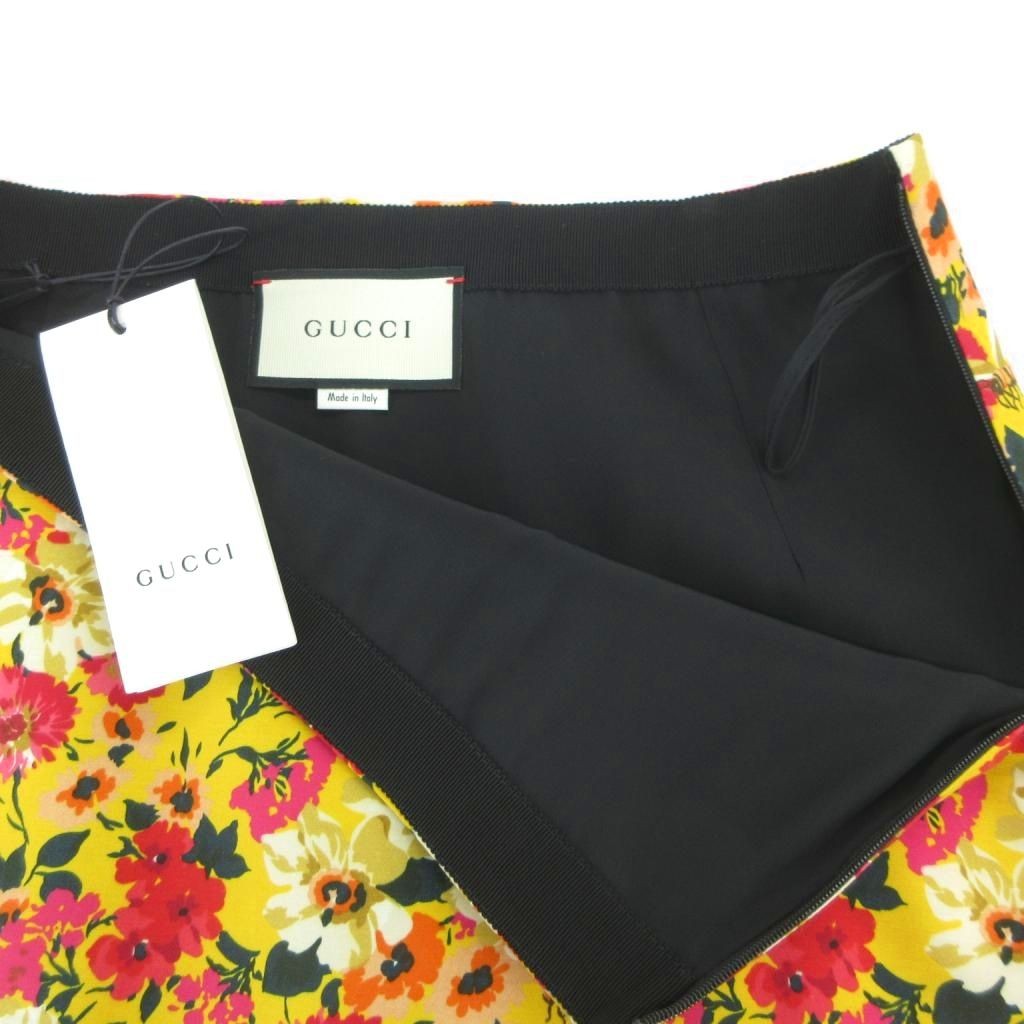 【Skirts】Unused GUCCI flower print A-line skirt with tag trapezoid pattern bee thumbnail 4