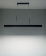 Sklum Black Minimal LED Hanging Linear Pendant Light 120cm Astley