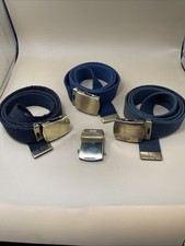 Mix Vintage Military Lot 3 Belts  4 Brass Buckles Made In USA 40-41  Army/Navy