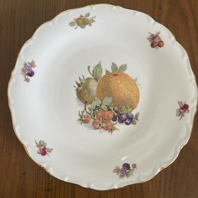 Schumann Arzberg Bavarian fruit platter gold gilded scalloped rim 11.5 x1.5  VTG