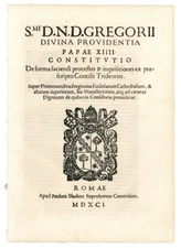 S.mi D.N.D. Gregorii divina providentia papae XIIII Constitutio de forma faciend