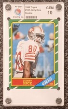 1986 Topps  Jerry Rice #161 Graded Gem Mint 10 Super Rookie San Francisco 49ers