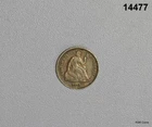 1861 SEATED LIBERTY HALF DIME VF++! #14477
