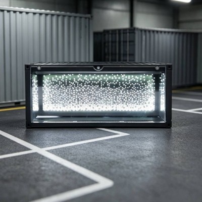 Beleuchtete Container Vitrine Sammlerstück 1/64 Garagenvitrine Modular