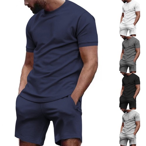 Einfarbig Männer Setzt Herren Kurze Hose Party Regulär Sport Trainingsanzug - Bild 7 von 15