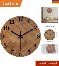 Leicht ablesbare 20 Zoll Wanduhr aus hochwertigen Materialien - Braun mit Stil