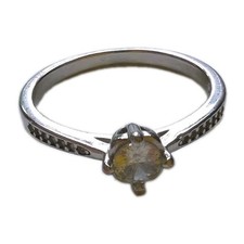 Vintage Silver Tone Solitaire Style Engagement Ring