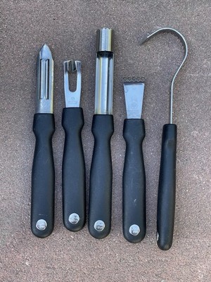 Wusthof Dreizack Grand Prix / Silverpoint GARNISH tool LOT Germany USED 5Pc