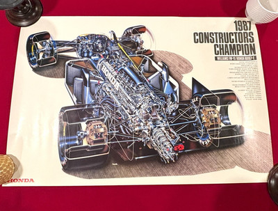 Vintage Honda F1 Constructors Winners Poster 1987 Williams 35.75'' x 24''
