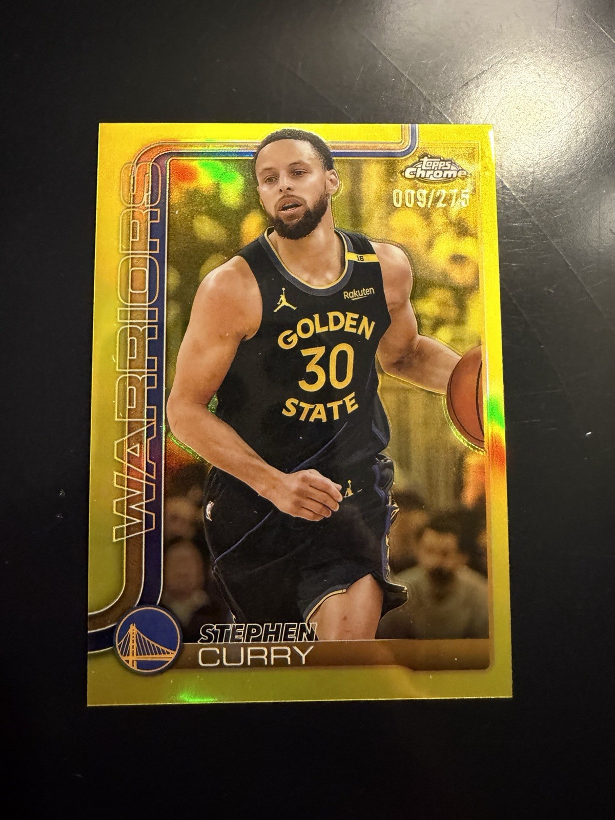 Stephen Curry 2025-26 Topps Chrome #201 Yellow Refractor /275