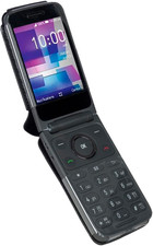 Case for TCL Flip 3 Phone Black Vegan Leather Form-Fit Cover Built-In Screen