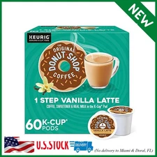 60 Count The Original Donut Shop Vanilla One-Step Latte, Single Serve Coffee K-C