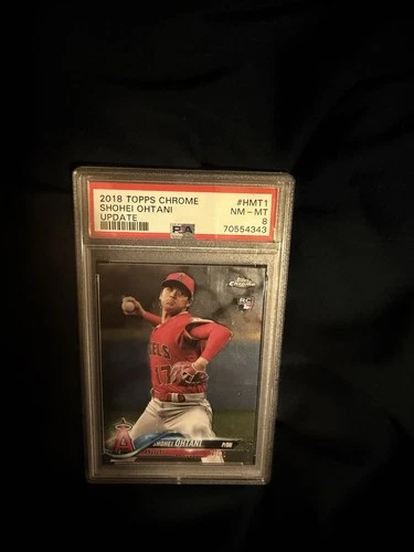 SHOHEI OHTANI TOPPS CHROME PSA 8 ROOKIE CARD 2018 HMT1  ANGELS DODGERS MLB