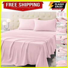 Queen Size Bed Sheet Set - 4 Piece Soft Microfiber Sheets with Deep Pockets, ...