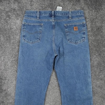 Carhartt Jeans Size 38 W38 L32 Blue Mens Workwear Work Denim Straight Fit
