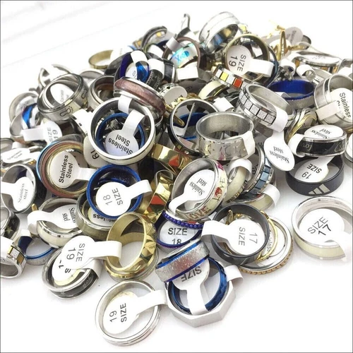 50pcs Stainless Steel Rings Wholesale Men Women Fashion Jewelry Ring lot