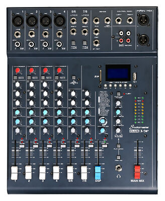 Kompakter 6-Kanal Mixer mit 8 Eingängen & Fußschalter Eingang für DSP Effekte